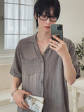 Edith Linen Half Shirt
