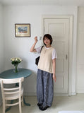 Selvk summer banding wide nylon pants