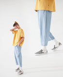 public banding wide denim pants