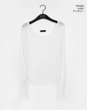 Carat Layered See-Through Tencel U-Neck T-shirt