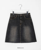 Itste Washing Denim Midi Skirt