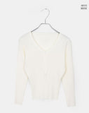 Tua Ribbed Lace V-Neck Knit