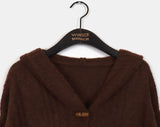 Hinmo Cable Duffle Button Hood Knit Cardigan