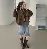 Two-way Buckle Shirring Slit Middle Boots