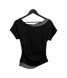 Sherry Layered Boat Neck Short Sleeve T-shirt