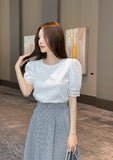 Charlene Jacquard Puff T-Blouse