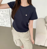 Pendant Crop Basic Short Sleeve T-Shirt