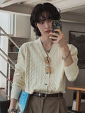Louis cable V-neck cardigan