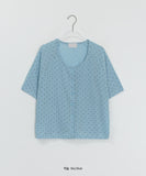 Nomin Round Dot Short Sleeve Cardigan