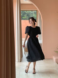 Endel Puff Jacquard Flare Long One Piece
