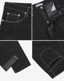 Bato Black Blue Wide Denim Pants