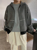 Mobet Stripe Two-Way Hood Zip-Up