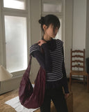 Pick Wrinkle Leather Big Cross Shoulder Bag