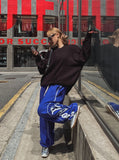 Follow lettering stitch training pants