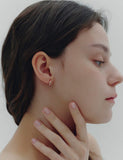 H Edition Silver Rainy One-Touch Earrings