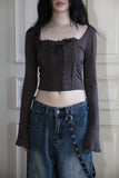 Baby deep neck crop tee