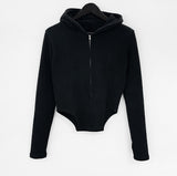 Rette incision hood zip-up