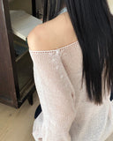 Pumi Round Neck See-Through Long Sleeve Knit