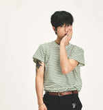 STRIPE CAP SLEEVE KNIT