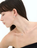 Champagne Moon Silver Gout Glint Earrings S