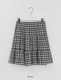 Bemt Seersucker Check Banding Midi Skirt