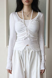 Bibi halter shirring tee