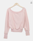 Kyuhin Sleeve Button One-Shoulder Sweatshirt