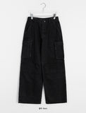 Melta Black Wide Parachute Cargo Denim Pants