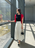 Marine Lip Neck Ribbed Knit Sleeveless
