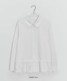 Toyan Frill Shirring Collar Shirt Blouse
