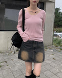 Peavy Washing Jeans Denim Mini Skirt