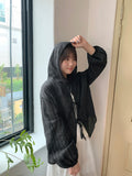 Pentle Summer Stripe See-through Hood Shirt