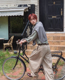 Onen One-Tuck Cotton Wide Slacks