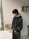 Utsuki Color Matching Piping Hood Jumper