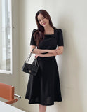 Rocha Tweed Ribbon Short Sleeve Flare One Piece