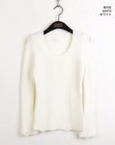 Lafen Angora Side Slit Damage Long Sleeve Knit