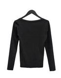 Rose Applique Deep Round Tee