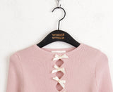 [Leverable] Papi Two-Way Double Ballet Core Ribbon Long Sleeve Knit