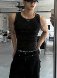 Pigmented Damage Detail Muscle Fit Sleeveless