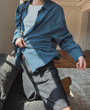 Pilen side shirring check shirt