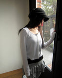 Seka Dot Crop Basic Cardigan