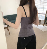 Slim Fit Stripe Halterneck Sleeveless