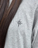 Lock embroidery hooded long sleeve