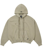 Laced Multi-Drawstring Zip-Up Hoodie