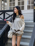 Summer Over Back Eyelet V-Neck Knit