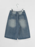 [Unisex] Collend Banding Washing Denim Bermuda Pants
