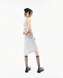 Layered Mesh Nylon Midi Skirt