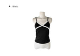 Menly Lace V-neck Ribbed Sleeveless