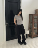 Pippi Pleated Bootcut Back Banding Skirt Long Pants