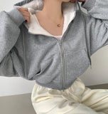 High Quality Full Mink Boa Fur Lining Thick Two-Way Crop Hood Zip-Up